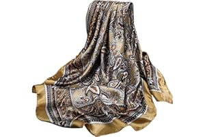 Cowboy Scarves for Men 35x35 In Silky Khaki Cowboy Scarves Neckerchief Western Cowgirl Rancher Satin Neck Costume Western Ban
