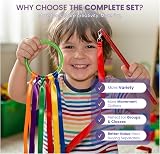 GSi Ribbon Wands & Rings for Kids 12pc Set 1m Ribbons 6 Pack Each view 3