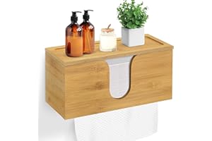 UGIFTT Solid Wood Paper Towel Dispenser Wall Mounted, Folded Paper Towel Holder with Lid, Commercial C-Fold, Z-Fold, Trifold Hand Paper Towel Holder Dispenser for Bathroom Kitchen Office