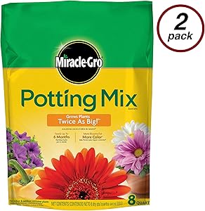 Miracle-Gro VB00008 Potting Mix, 8 qt. (2 Pack)