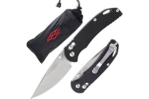Firebird GANZO F753M1 Pocket Folding Knife G-10 Anti-Slip Handle with Clip 440C Stainless Steel Blade Camping Fishing Outdoor Folder EDC Knife (Black)