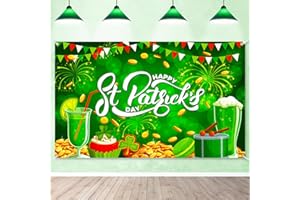 RATOYAL St Patricks Day Banner, Happy St Patricks Day Party Backdrop Photography Background Photo Booth Props Irish Party Decorations Lucky Shamrock Party Banner for Saint Patricks Day Decor