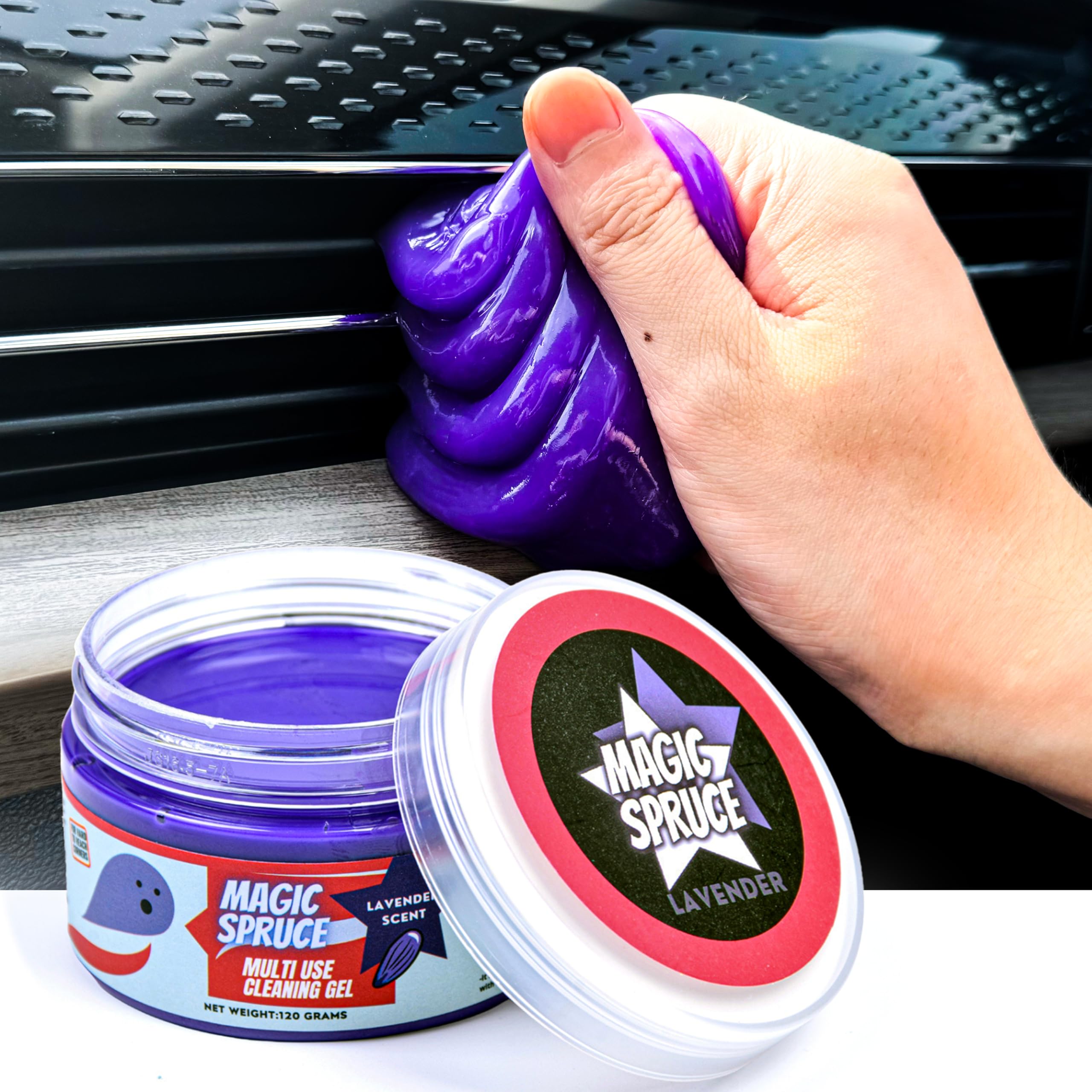 Photo 1 of MAGIC SPRUCE Car Detailing Kit Gel for Car Interior Dashboard Cleaner Products, Non-Water Dust Remover Scented Freshner, Upholstery Cleaning Putty, Laptop Computer Cleaning Accessories Car Slime