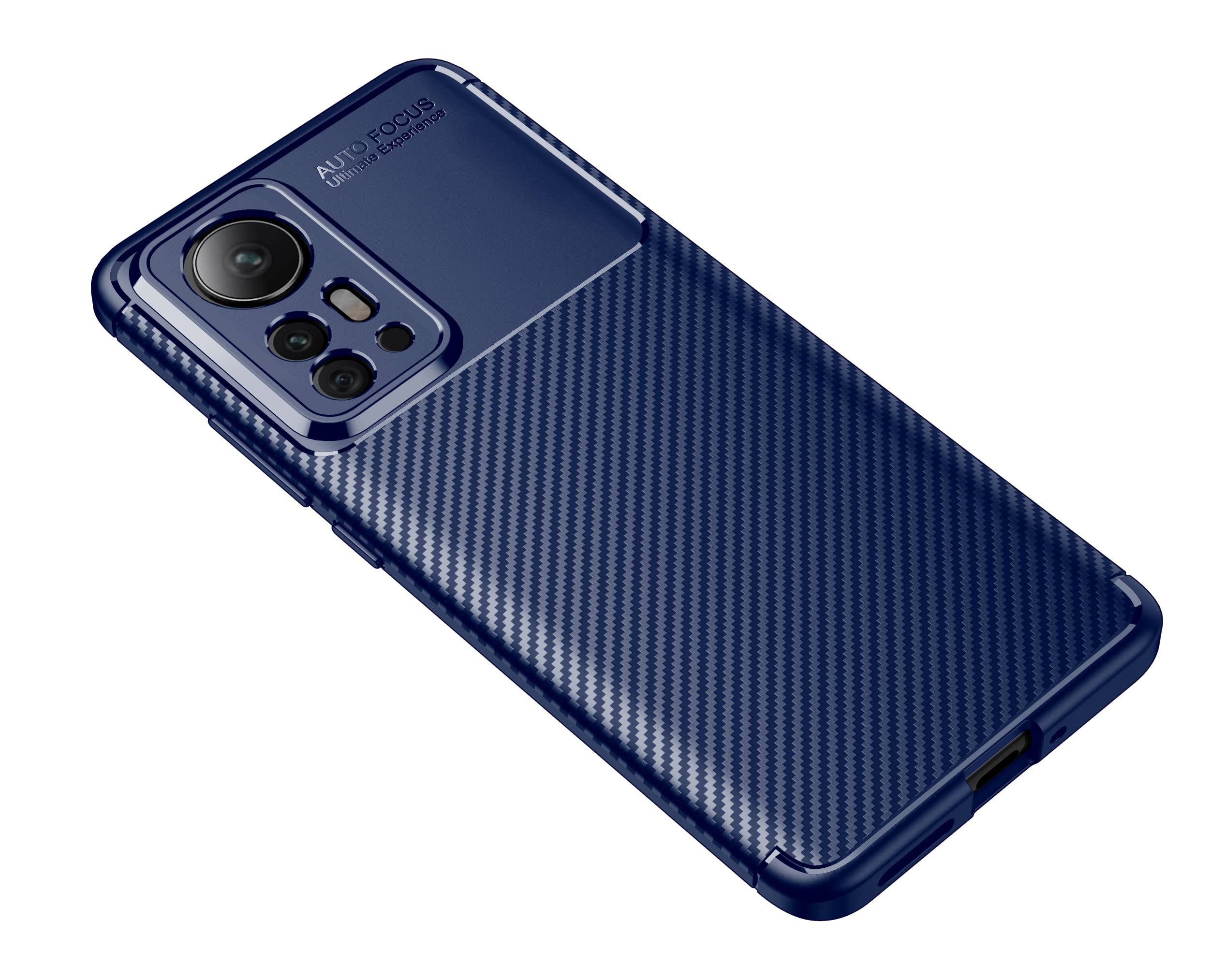 CruzerLite Xiaomi Mi 12 Pro Case, Carbon Fiber Texture Design Cover Anti-Scratch Shock Absorption Case for Xiaomi Mi 12 Pro (2022) (Carbon Blue)