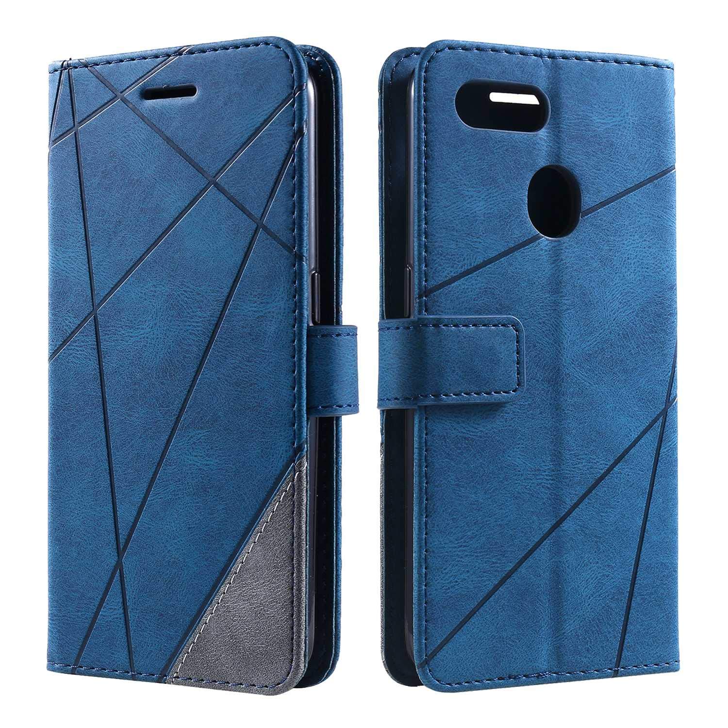 SONWO Case for Oppo AX7 / Oppo AX5s Case, Premium Leather Flip Wallet Case Magnetic Closure Card Slots Kickstand Phone Case for Oppo AX7 / Oppo AX5s, Blue