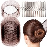 Fandamei Hair Accessories Set: 20PCS Mesh Hair Nets Invisible and 40PCS U Shaped Hair Pins for Women, Girls, Ballet Bun Maker
