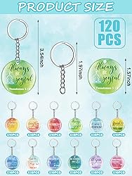 Janmercy 120 Pcs Acrylic Christian Keychain Floral