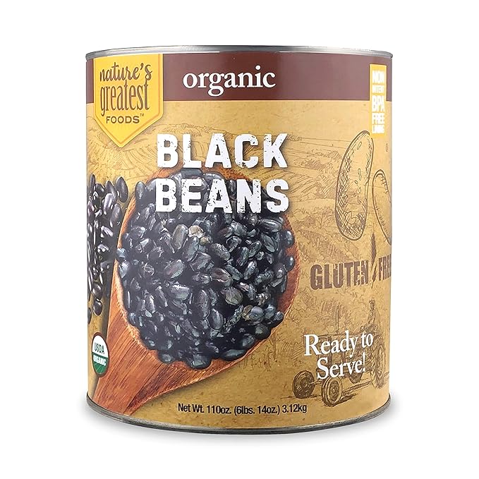 Nature's Greatest Foods, Organic Black Beans, Bulk, Ready