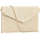 Venoline Summer Woven Straw Clutch Purse for Women,Elegant Beach Crossbody Bag, Boho Evening Handbag