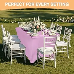 6 Pack 6 Feet Pink Spandex Tablecloth for