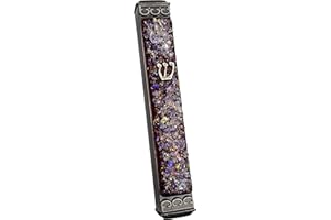 TAMARA BASKIN ART GLASS Sparkling Art Glass Mezuzah - Easy Mount Indoor or Outdoor - Weatherproof Metal Case - Gift Box and Non-Kosher Scroll Included - Hand Made in USA - Guaranteed for Life! (Cherry Red)