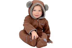 Snonook Fleece Baby Jacket - Winter Suit Bunting Bodysuit with Mittens & Footies, Soft Cozy Warm Jumpsuit for Infants