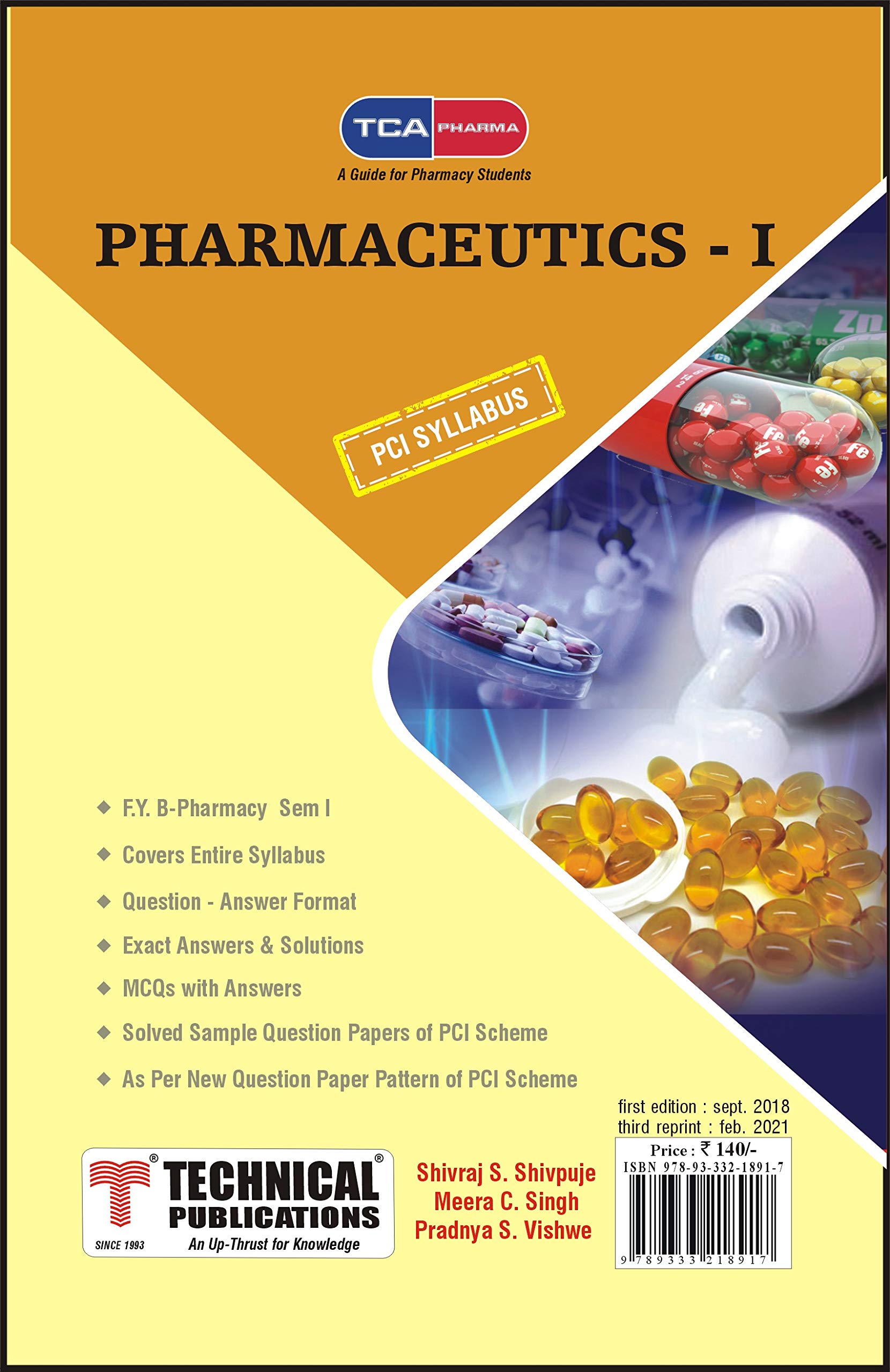Pharmaceutics I for B. PHARMACY PCI 17 (I – BP103T)