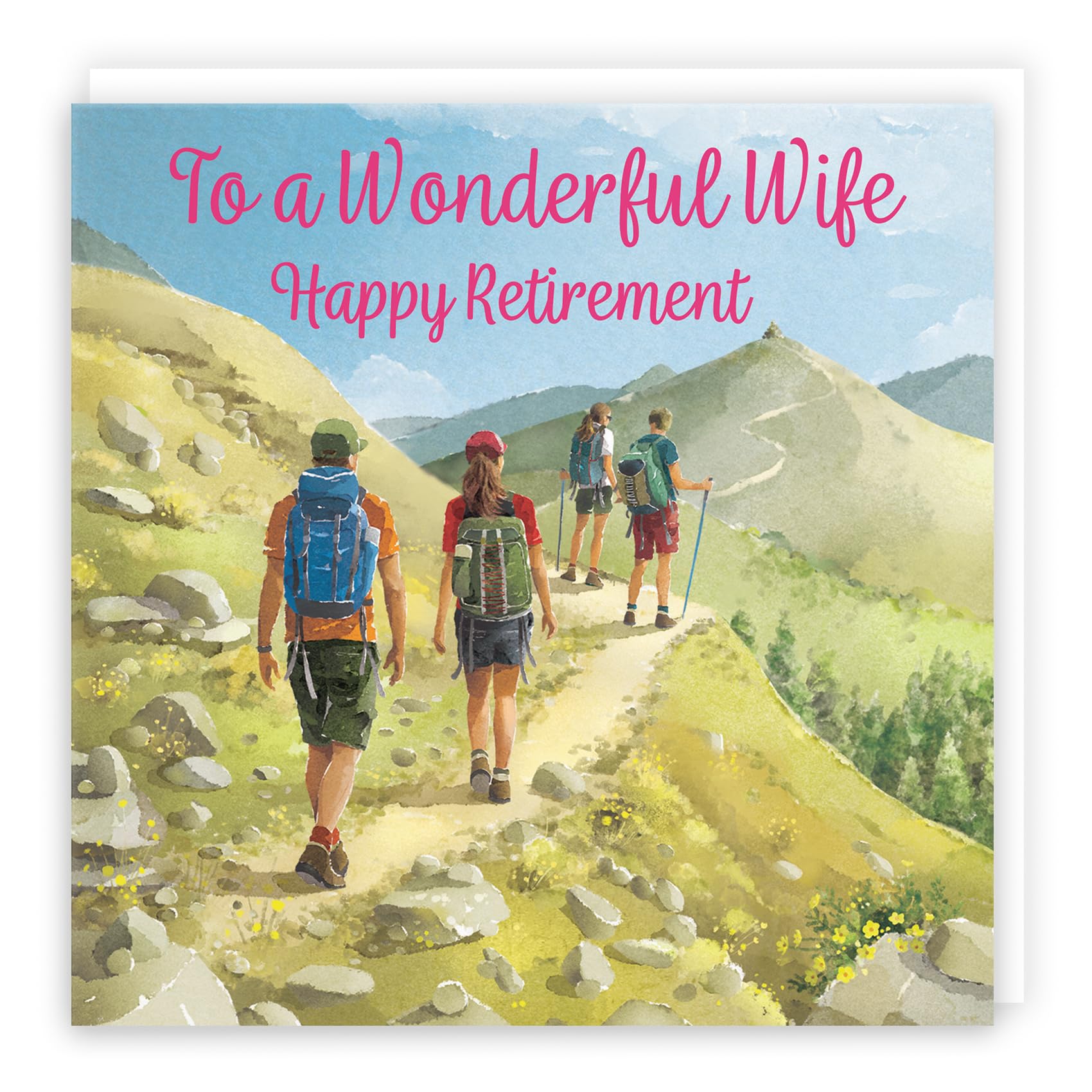 Hunts England - Walking Fun Retirement Card For Wife - Milo's Gallery - Walkers Wife Retirement Card - Retiring Card For Hiking Fan Wife