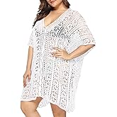 Chalier Swimsuit Coverup for Women Plus Size Crochet Bathing Suit Cover Ups Hollow Beach Cover Up Bikini