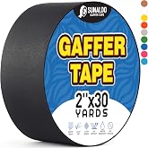 SUNALDO Gaffers Tape (2"x30 yards) Heavy Duty, Easy Rip, No Residue | Black | Professional Grade Floor Tape for Electrical Cords, Matte Finish Non Reflective, Weather Resistant