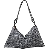 Rhinestone Purse Silver Hobo Purse Sparkly Black Evening Bag for Women Prom Party Wedding | Rhinestone, Sparkly, Prom, Party, Wedding