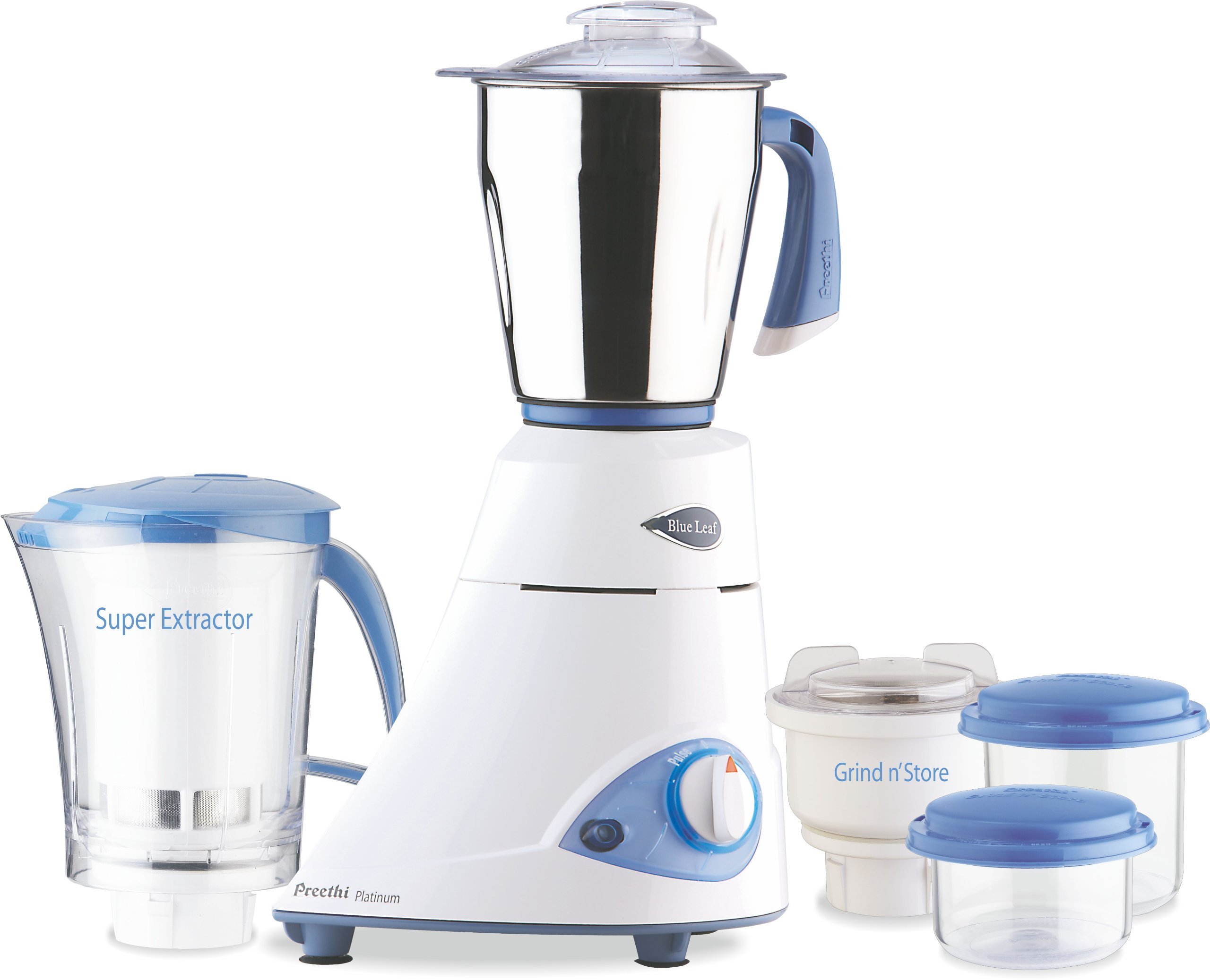 Preethi Blue Leaf Platinum 550 Watts 3 Jar Indian Mixer Grinder 110