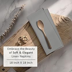 Ruvanti Linen Napkins Set of 6, 18x18 Cloth