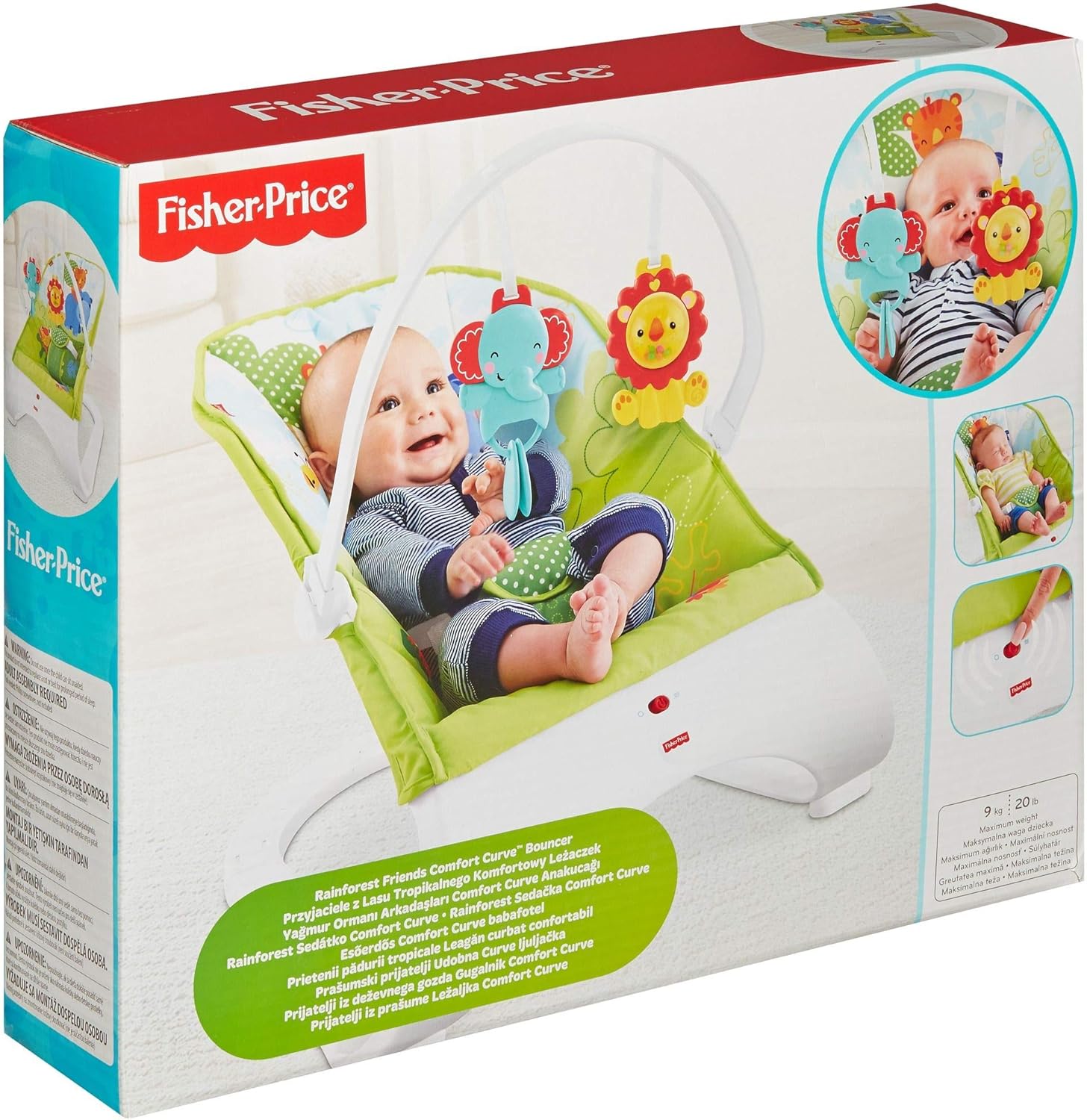 rainforest friends comfort curve bouncer