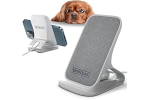 SPIOCEAN Fast Wireless Charger, Qi-Certified 10W Max Wireless Charging Stand Compatible with iPhone 16/15/14/13/12/11 Max/Pro
