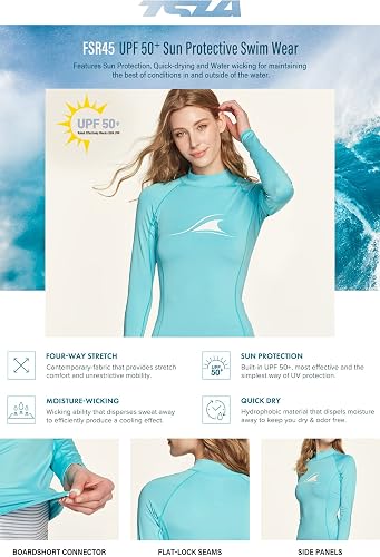 Chicago Skyline Women's Rash Guard - UPF 50+ Long Sleeve Swimshirt | Sun Protection Swim Top For Surf, Beach & Outdoor Activities