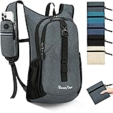 Seektop 15L Small Hiking Backpack for Women Men, Lightweight Hiking Packable Daypack with Phone Pocket for Travel Camping (Grey, 15L)