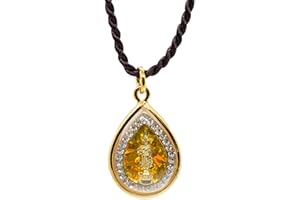 Artschatz Weekday Birthday Buddha Golden Colorful Thai Amulet Pendant (Monday - Phram Ham Yath Making Peace)