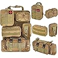 BXBXHD 6 Pack Tactical Truck Organizer Back Seat Storage Car Seat Storage Bag Molle Panels for vehicles, Car and SUV with Lots of Handy Compartments (Khaki)