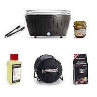  Lotusgrill Lotusgrill Edelstahl Stahl Kunststoff klein schwarz Balkon Camping Picknick ✔ rund ✔ tragbar rauchfrei ✔ Grillen mit Holzkohle ✔ für den Tisch 