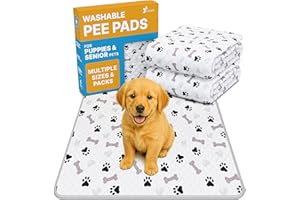 GREEN LIFESTYLE Washable Pee Pads for Dogs - Waterproof Reusable Puppy Pads with Anti-Slip Backing, Pet Training Pad for Puppy Playpen, Crate, Whelping Box, Potty Training (Pack of 2 - 34x36)