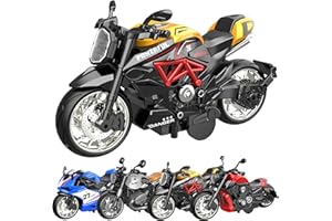 MLCNLES Alloy Metal Diecast Motorcycle Model Toy Set, 4 Pack of 1:12 Scale Die-Cast Motorcycles, Pull Back Function Toy Moto Bike for Kids Boys Girls and Collectors