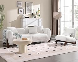 Morden Fort 2 Piece Cloud Couch Set, Modern Sherpa