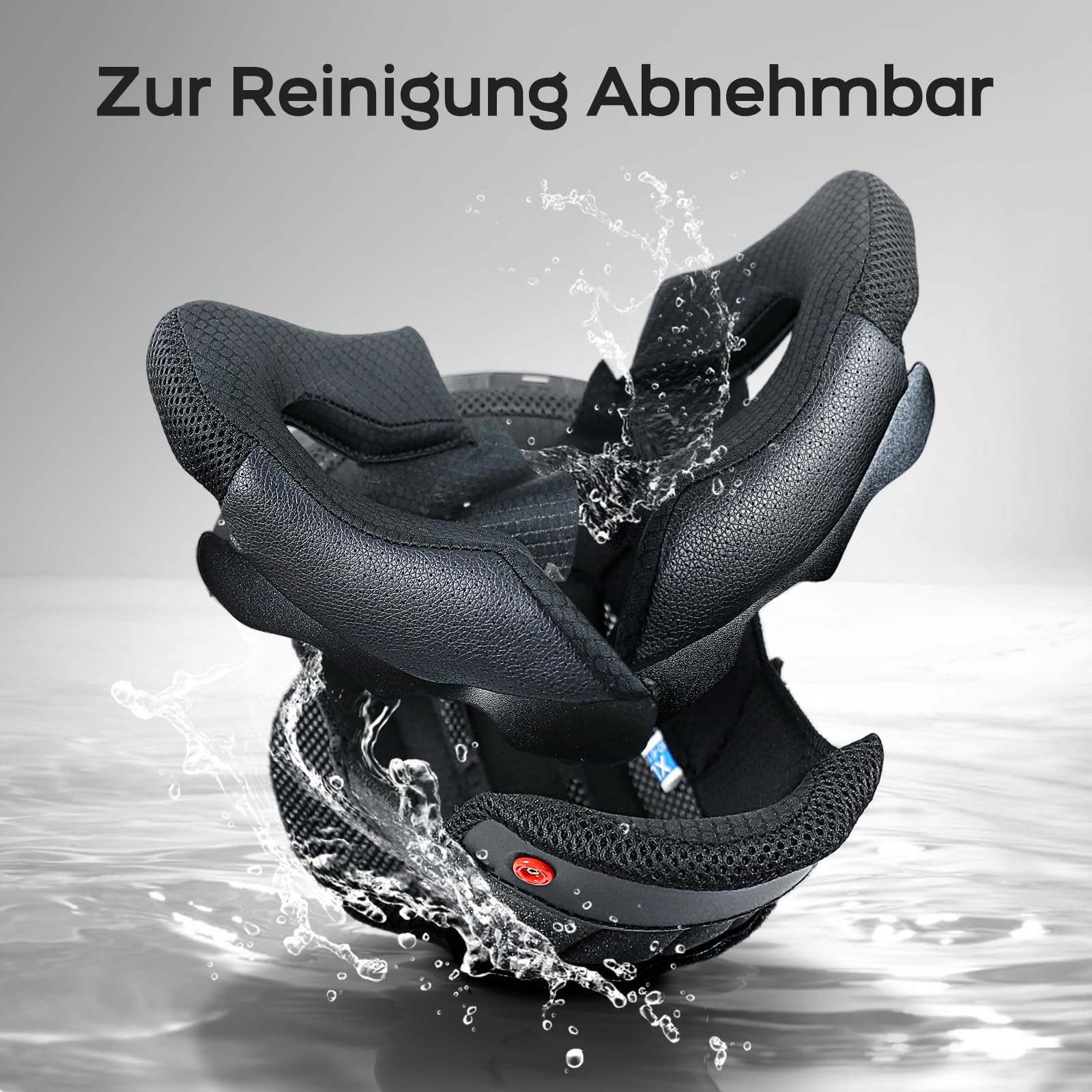 NENKI Rollerhelm für Motorradfahrer, Motorradhelm ECE 22.06, Jethelme mit Doppelvisier und Sonnenblende, Halbhelme für Damen Herren (Matt Schwarz, XL) 3