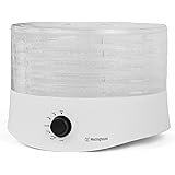 Westinghouse WFD100W New Food Dehydrator, 280 Watts, White Base, 5 Stackable Trays