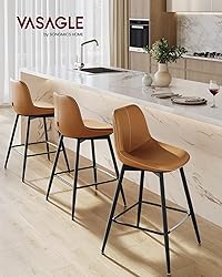 VASAGLE Bar Stools Set of 2, Counter Height Bar