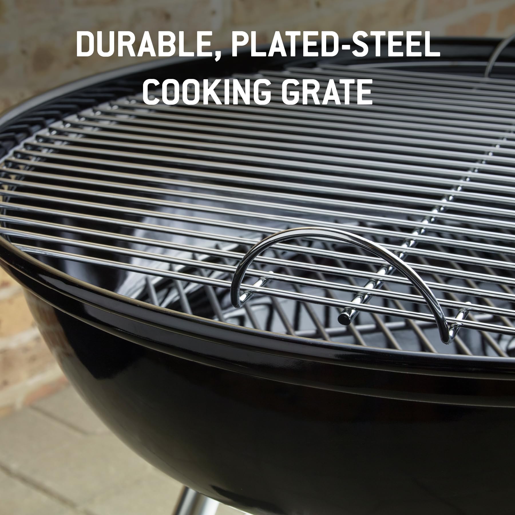 Weber Compact Kettle Holzkohlegrill 57 cm mit Stand und Rädern/Rostbeständige porzellanemaillierte Oberfläche, Ascheauffangschale, 2342 cm² Grillfläche, Schwarz 6