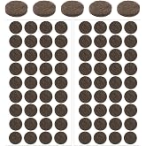 72 PCS Felt Chair Pads, Felt Pads for Chair Legs 1/2 Inch | 1/2 Furniture Felt Pads for Hardwood Floors, Brown, Self-Adhesive, Felts Bumpers, For Quiet Closing, 3/4 Inch Diameter