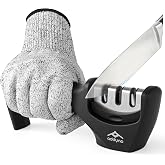 ADDYNO 3-Stage Knife Sharpener for Kitchen Knives | Coarse, Sharpen &amp; Fine Slots, Non-Slip Base &amp; Ergonomic Handle for Fast, Easy Sharpening of Dull Kitchen Knives