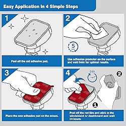 4-Pack Double-Sided Adhesive Pads for Dash Cam
