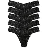 hanky panky - Signature Lace Original Rise Thongs: Essentials Edition | One Size 4-14 | Lace Lingerie Underwear | 3 or 5 Pack