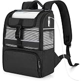 CURMIO POC Backpack Compatible with Rhythm Healthcare P2/P2-E6/P2-E7, Black | Portable Oxygen Concentrators Carrying Bag with Mesh Panels for Breathability, Adjustable Bungee Cord to Keep POC, Bag Only