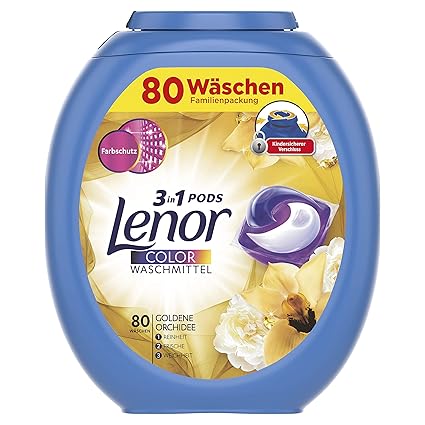 Lenor 3in1 PODS Goldene Orchidee Colorwaschmittel, 80 Waschladungen