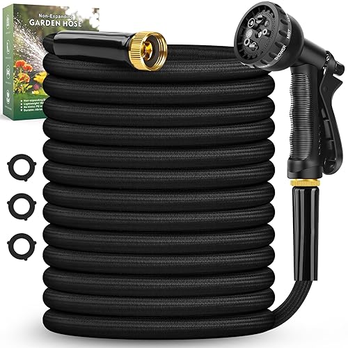 Lipoliftco Garden Hose 100FT, Non-Expanding, Lightweight Hose With 8 Function Nozzle, Leak-Proof, No-Knot, Easy to Carry, Wear-Resistant, Sturdy, Flexible, 3/4GHT, Water Hose for Yard, Garden, Outdoor