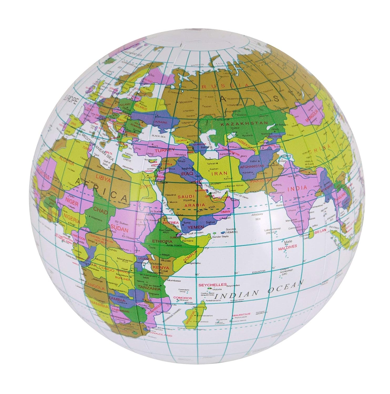 Labreeze Inflatable Globe Map Ball World Earth Geography Blow up
