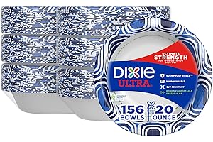Dixie Ultra, Large Paper Bowls, 20 Oz, 26 Count (Pack of 6), Microwave Safe, Compostable, Disposable Bowls Great For Breakfast, Lunch, And Dinner Meals