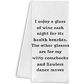 Qpenm Wine Kitchen Towels 16x24 Inches - Gifts for Lovers, Dish Towels, Decor, I Enjoy a Glass Each Night Hand Towels