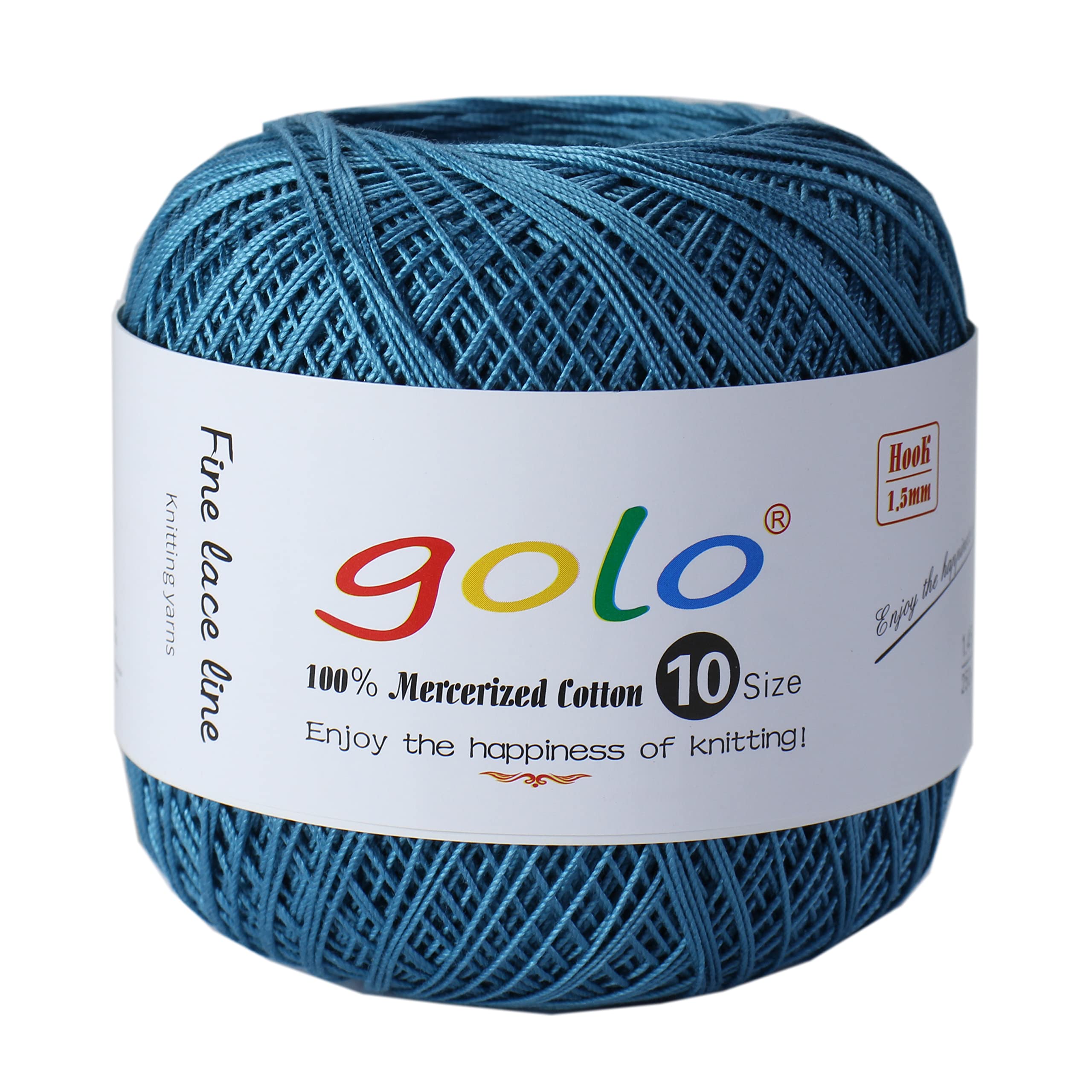 golo Crochet Thread Size 10 Yarn for Hand Knitting Crochet Yarn (Lake blue-625)