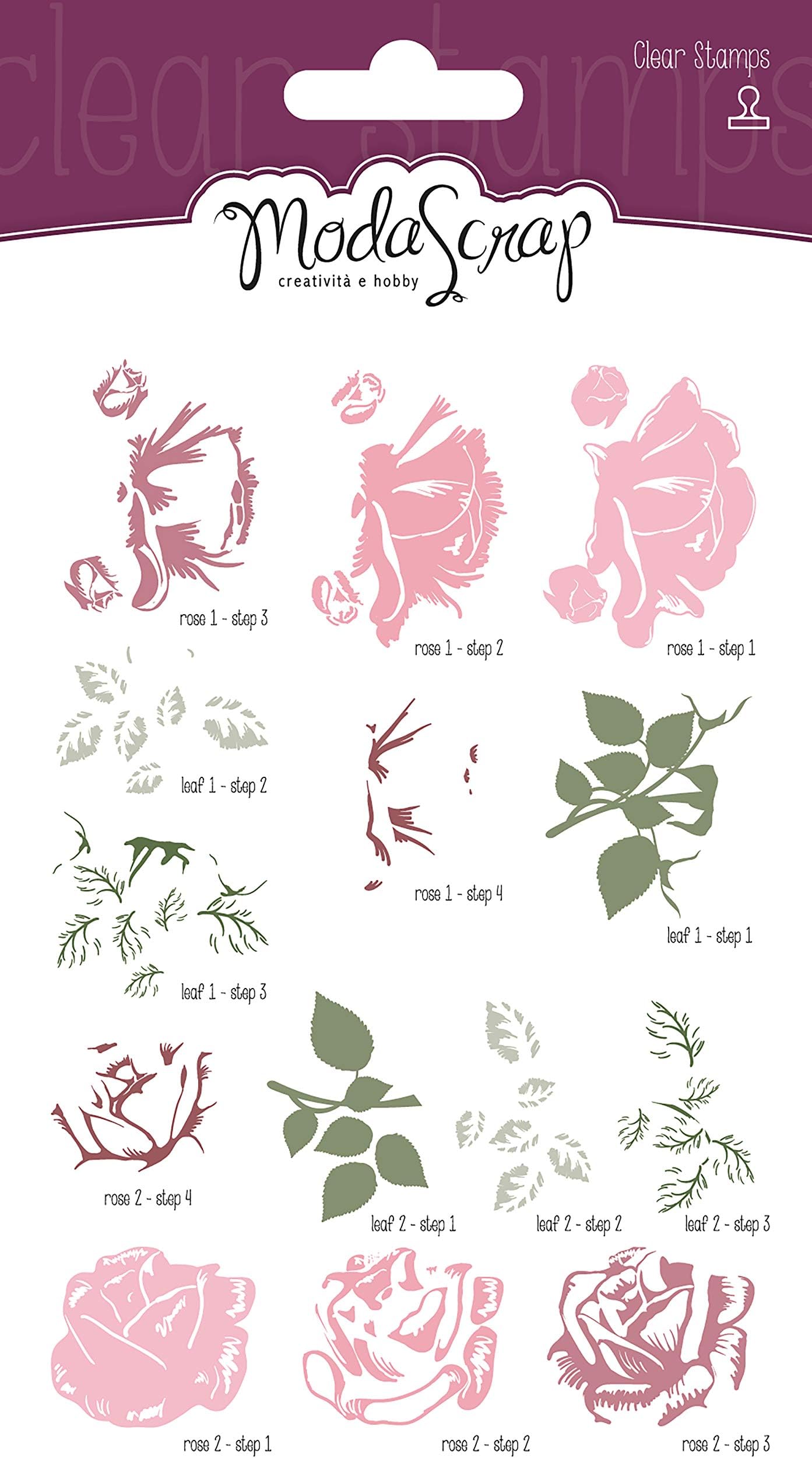 ModaScrap Sweet Vintage Rose Clear Stamps