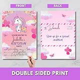 Cardlyst Unicorn Party Invitations for Kids 24-32 Pack A5 Folding Envelope view 4